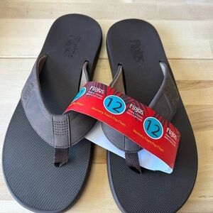 Flojos Mens Memory Foam Flip Flops Brown Comfort Thong Sandals 1757920 Size 12